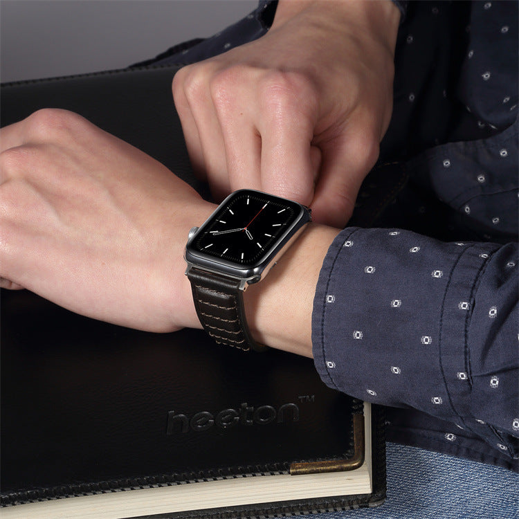 Genuine Cowhide Leather Apple Watch Band H01