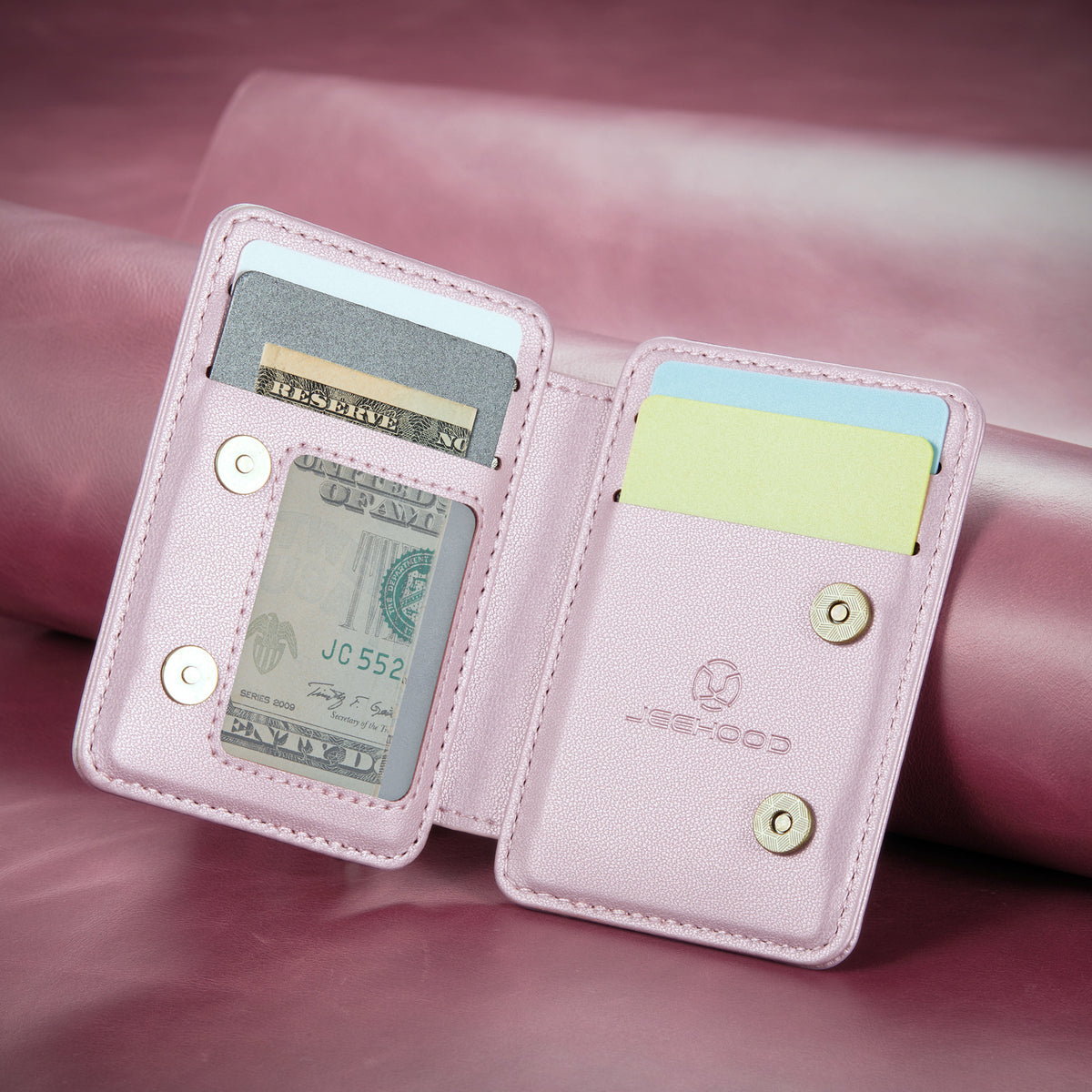 Universal RFID-Blocking MagSafe PU Leather Card Holder for iPhone & Android