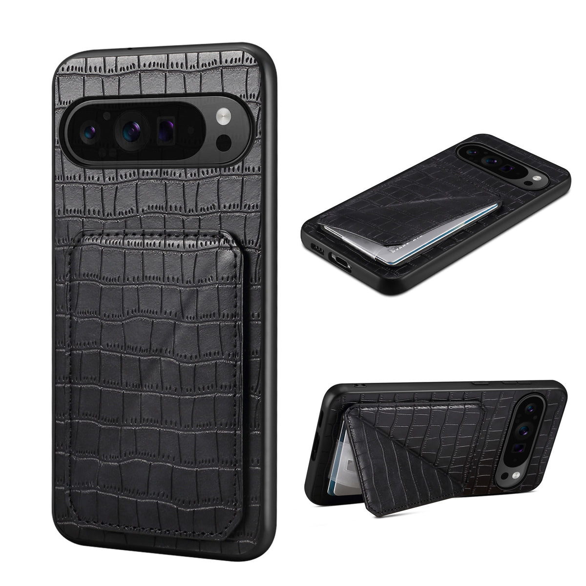 PU Leather Card Holder Stand Case for Google Pixel Series 6-10 Pro