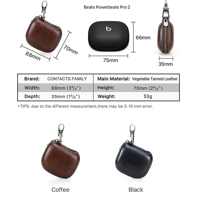Protective Leather Case with Clip for Powerbeats Pro 2