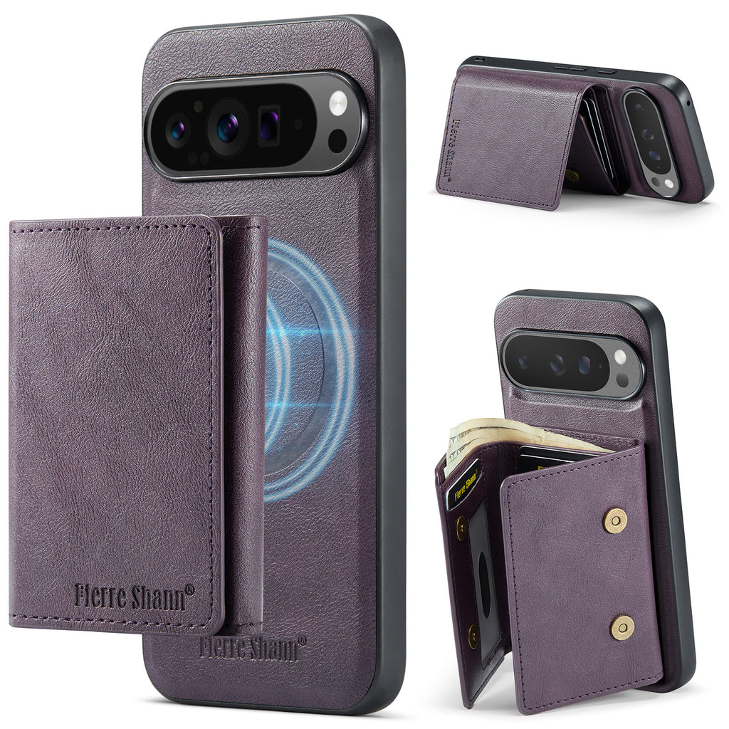 2-in-1 PU Leather Case with Detachable Tri-Fold Wallet for Google Pixel 7–11 Series