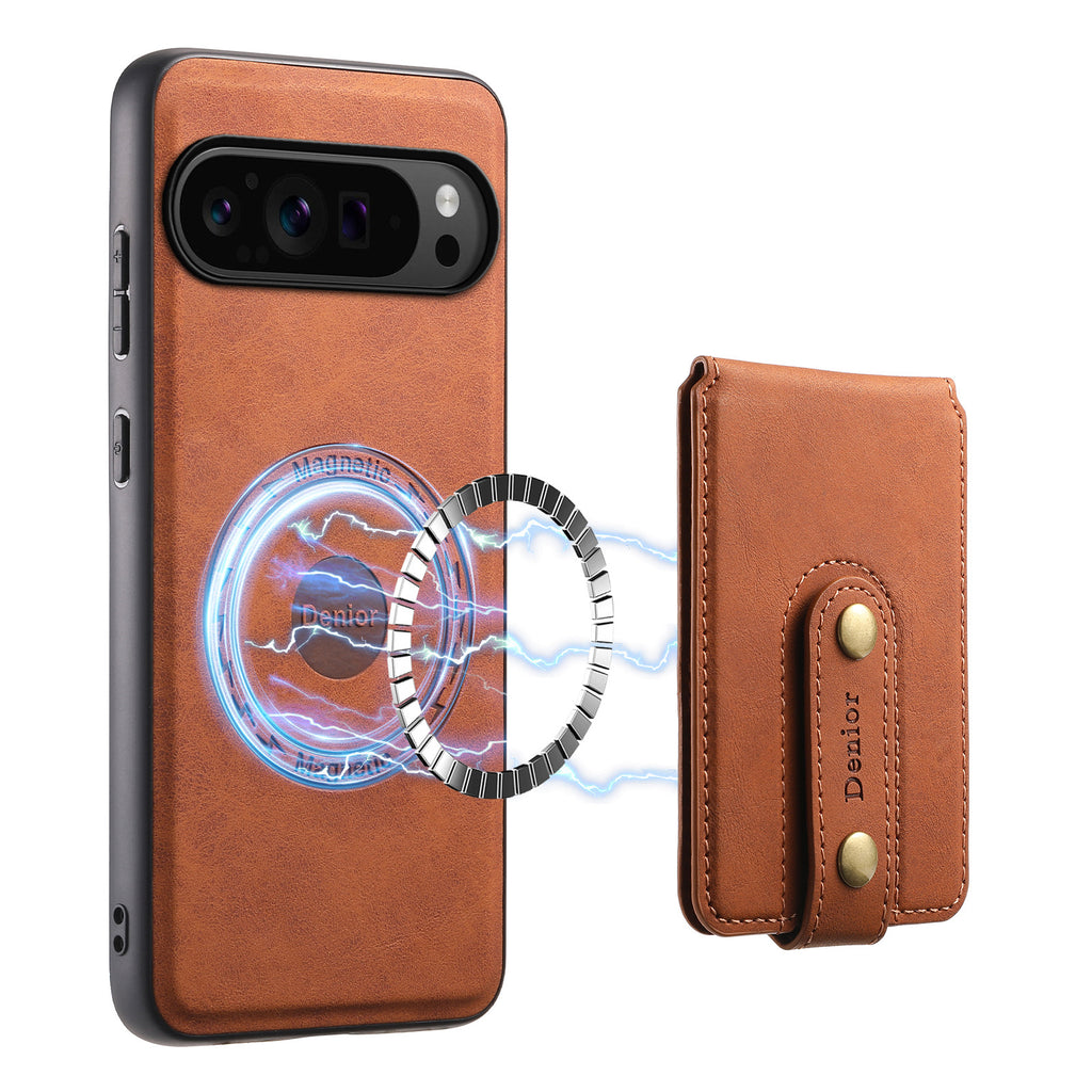 Retro Magnetic Card Holder Stand Case for Google Pixel 6-10 Pro Series