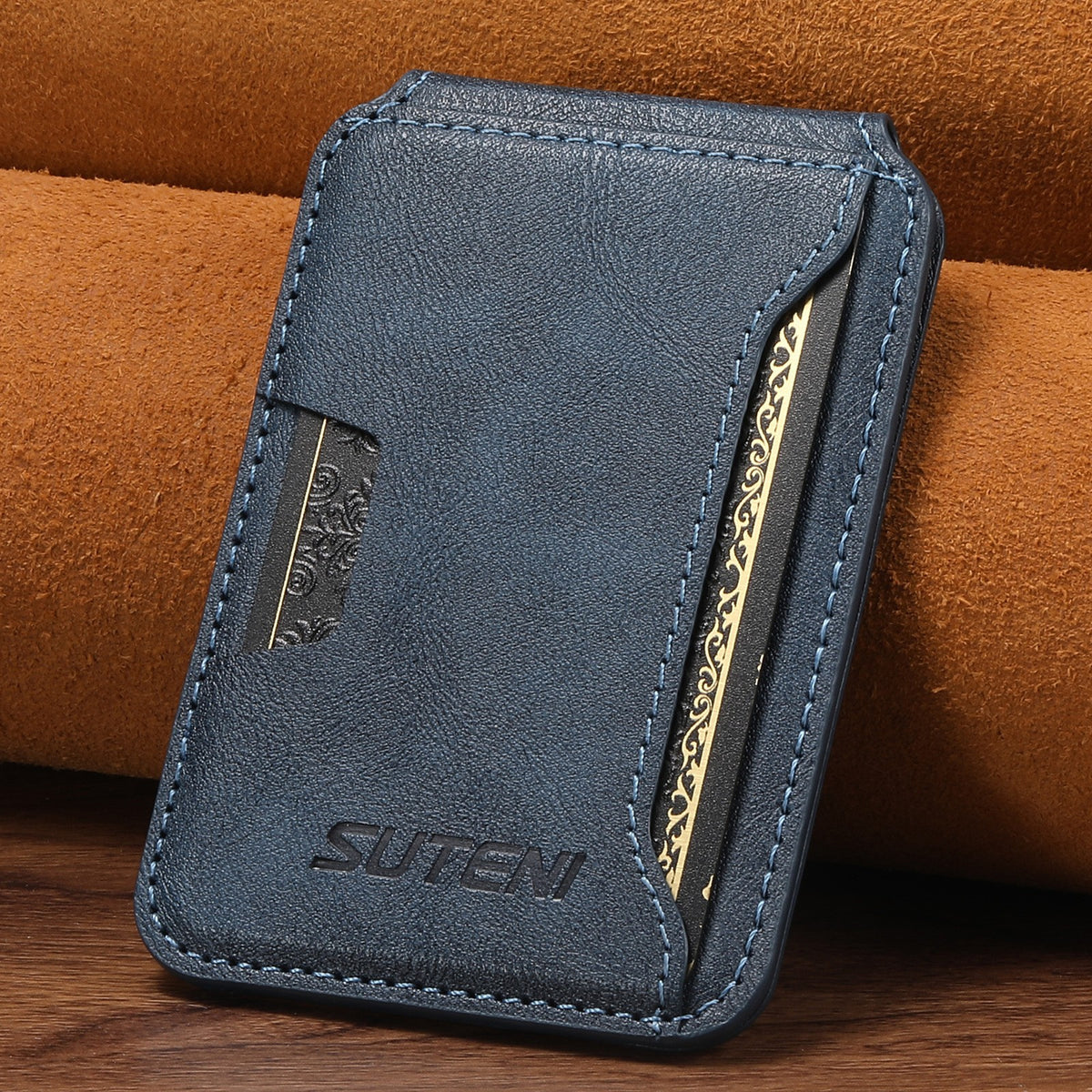 Universal MagSafe-Compatible PU Leather Card Holder for iPhone & Android