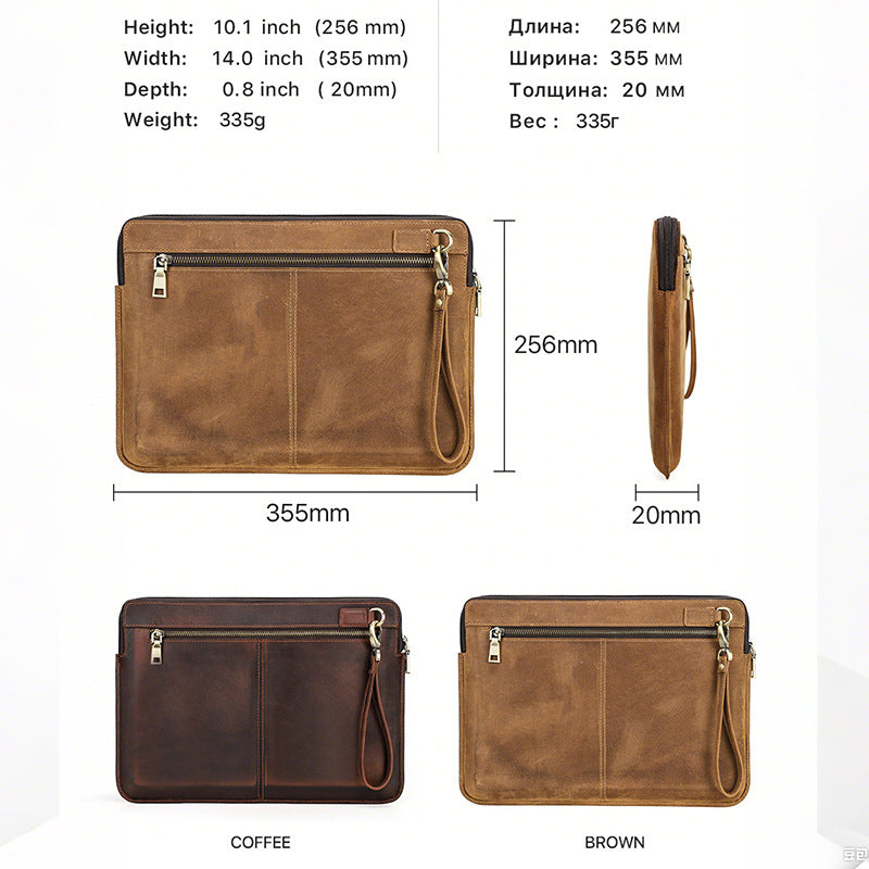 Genuine Cowhide Leather Sleeve for 14-inch MacBook Pro