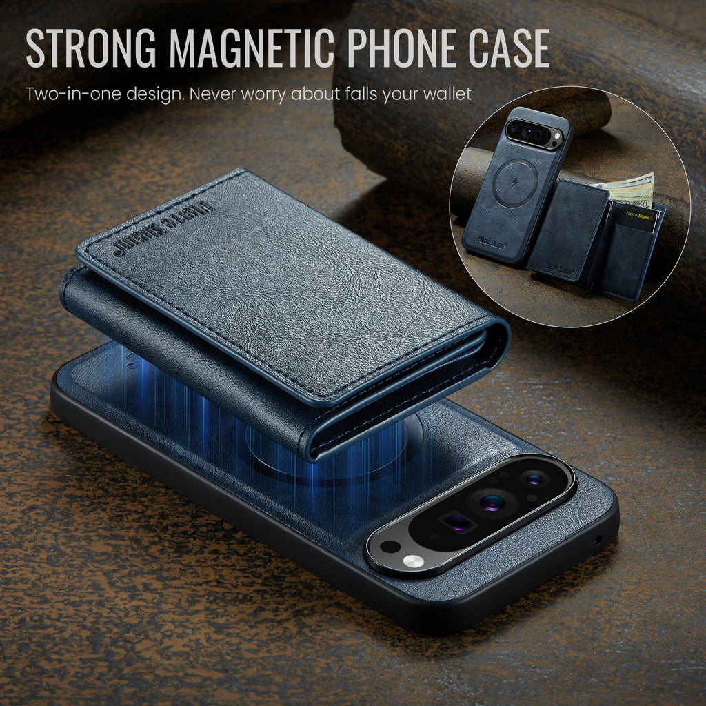 2-in-1 PU Leather Case with Detachable Tri-Fold Wallet for Google Pixel 7–11 Series