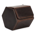 Handcrafted Hexagon Leather Luxury Watch Travel Case