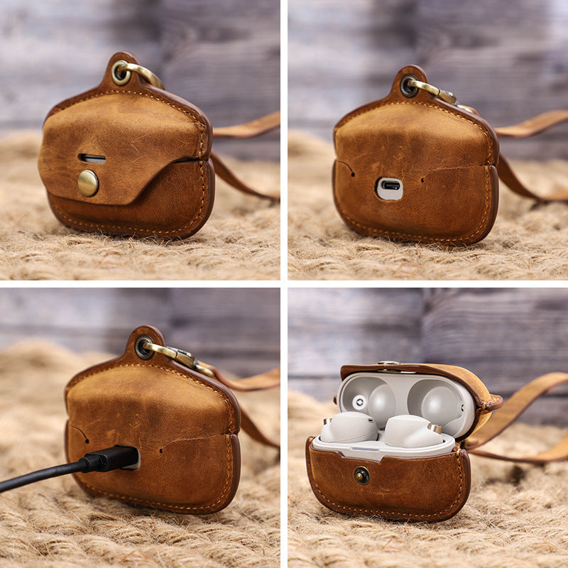 Premium Leather Case with Lanyard for Sony WF-1000XM4