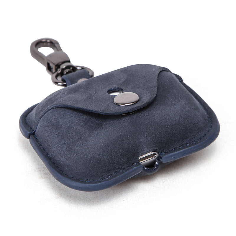 Full-Cover Leather Flip Case with Snap Closure for AirPods Pro
