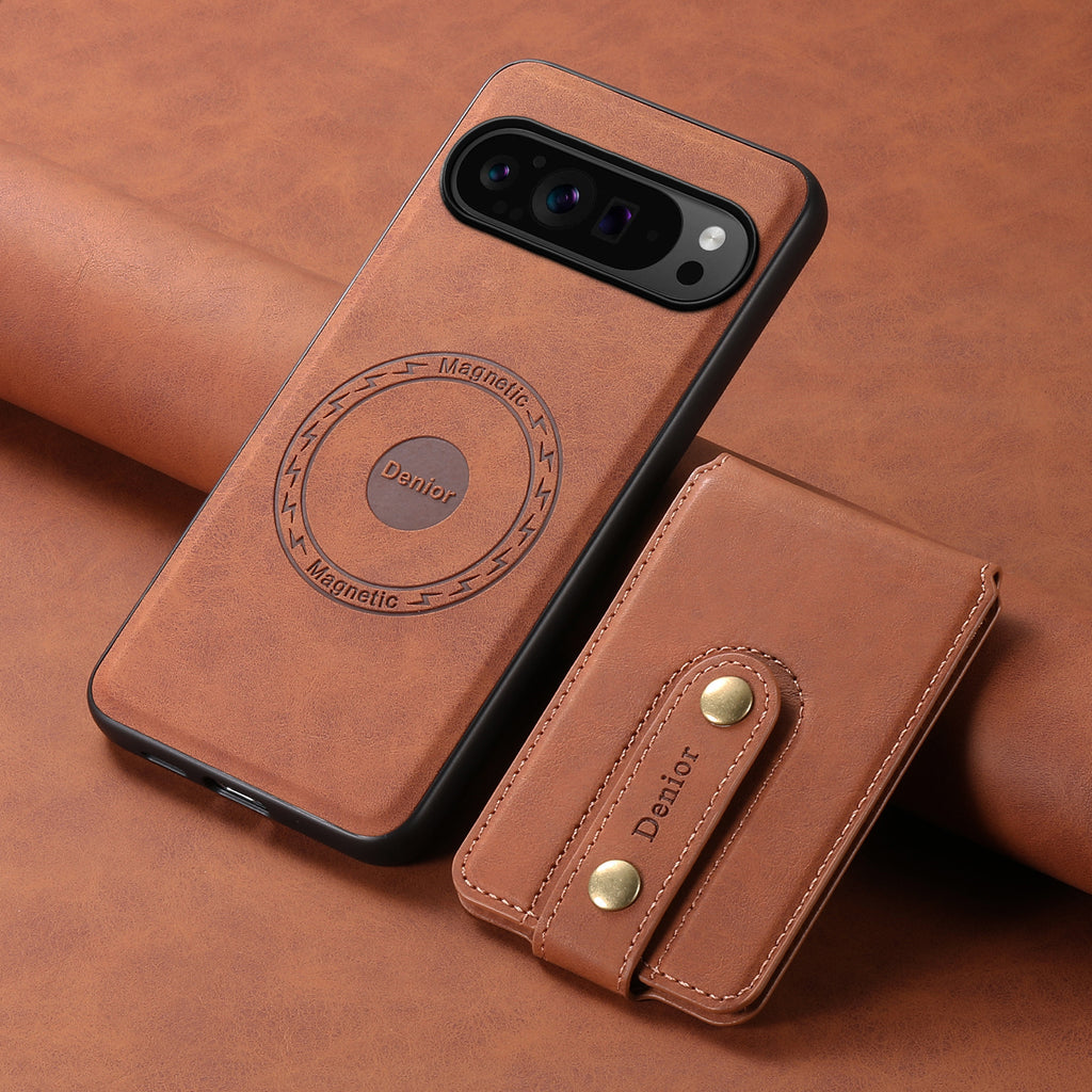 Retro Magnetic Card Holder Stand Case for Google Pixel 6-10 Pro Series