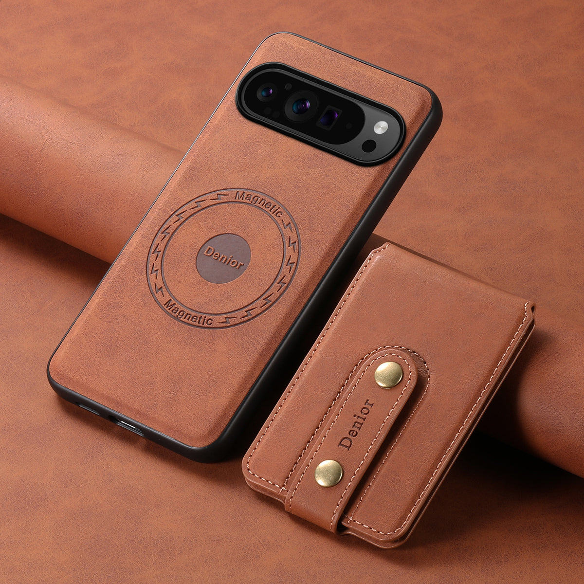 Retro Magnetic Card Holder Stand Case for Google Pixel 6-10 Pro Series