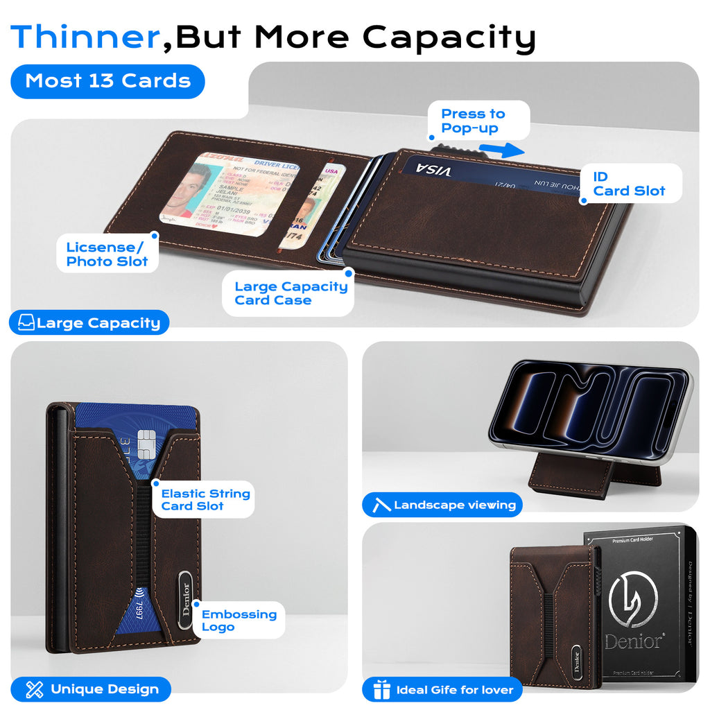 PU Leather MagSafe Wallet Case with Large Card Storage