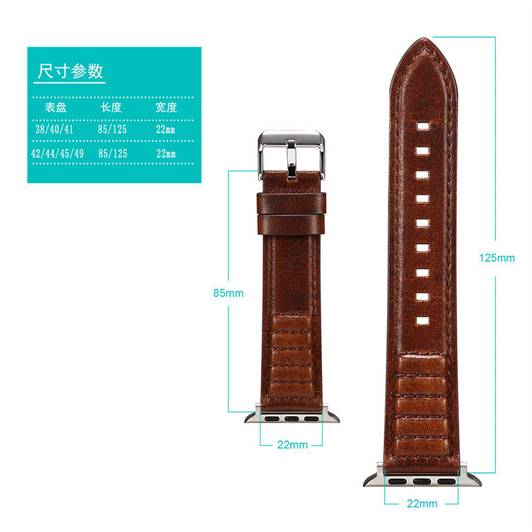 Genuine Cowhide Leather Apple Watch Band H01