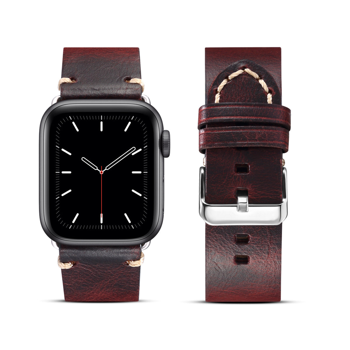 Vintage Oil-Waxed Genuine Leather Apple Watch Band