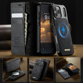 Detachable Leather Flip Case with MagSafe for iPhone 11-17 Pro Max