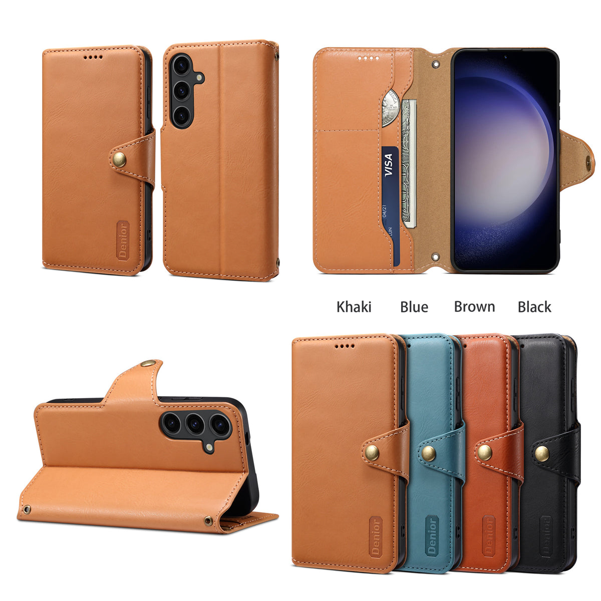 Retro PU Leather Flip Wallet Case for Samsung Galaxy S23/S24/S25/S26 & A Series