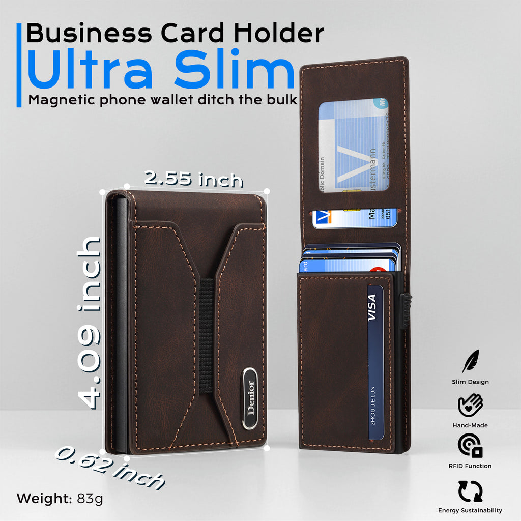 PU Leather MagSafe Wallet Case with Large Card Storage