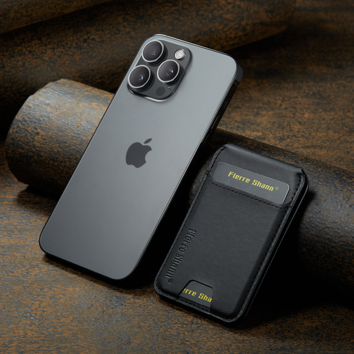 MagSafe-Compatible PU Leather Magnetic Card Holder Stand for iPhone