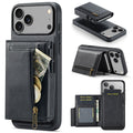 2-in-1 MagSafe PU Leather Case with Detachable Card Holder Stand for iPhone 11-17 Series