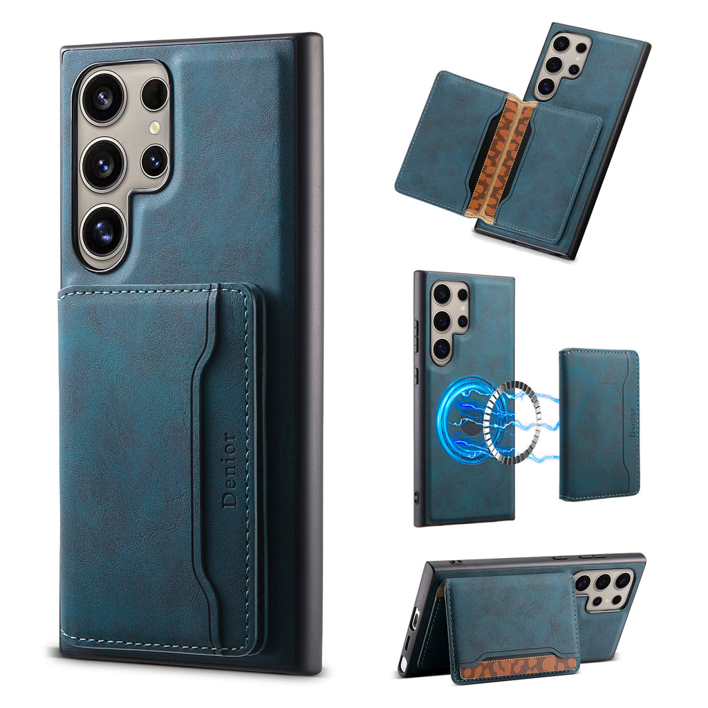 2-in-1 Magnetic Card Holder Case with Stand for Samsung Galaxy S23–S26 Ultra