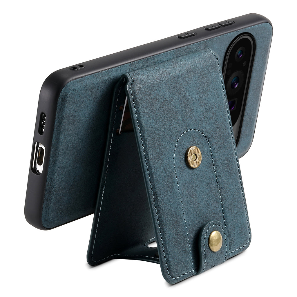 Retro Magnetic Card Holder Stand Case for Google Pixel 6-10 Pro Series