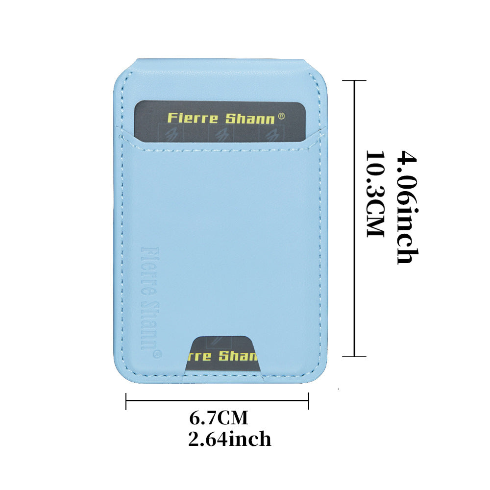 MagSafe-Compatible PU Leather Magnetic Card Holder Stand for iPhone