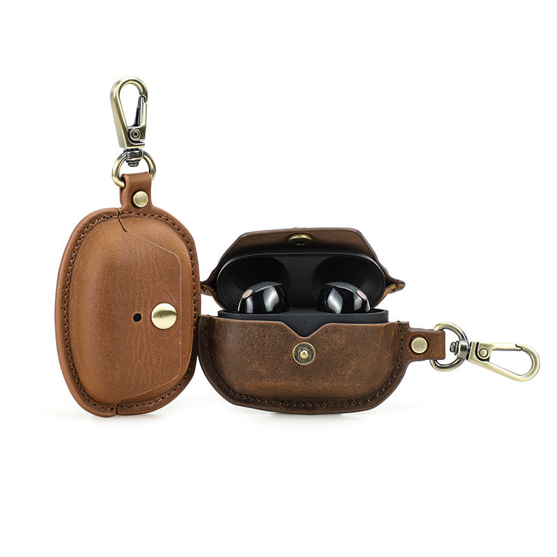 Premium Leather Protective Case with Hook for Sony WF-1000XM5