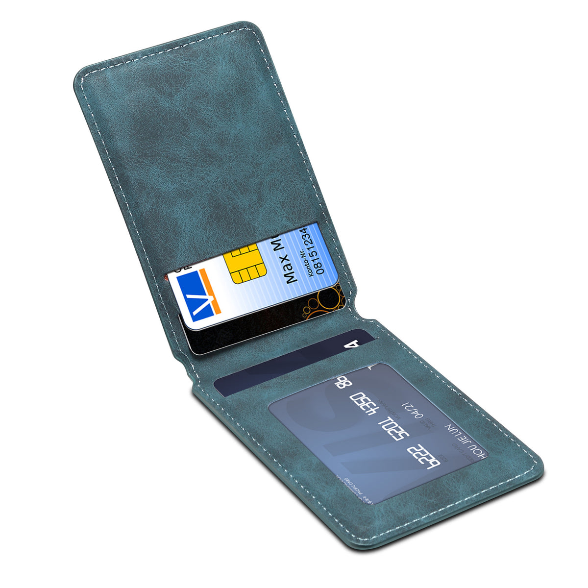 MagSafe-Compatible PU Leather Card Holder Stand for iPhone & Android
