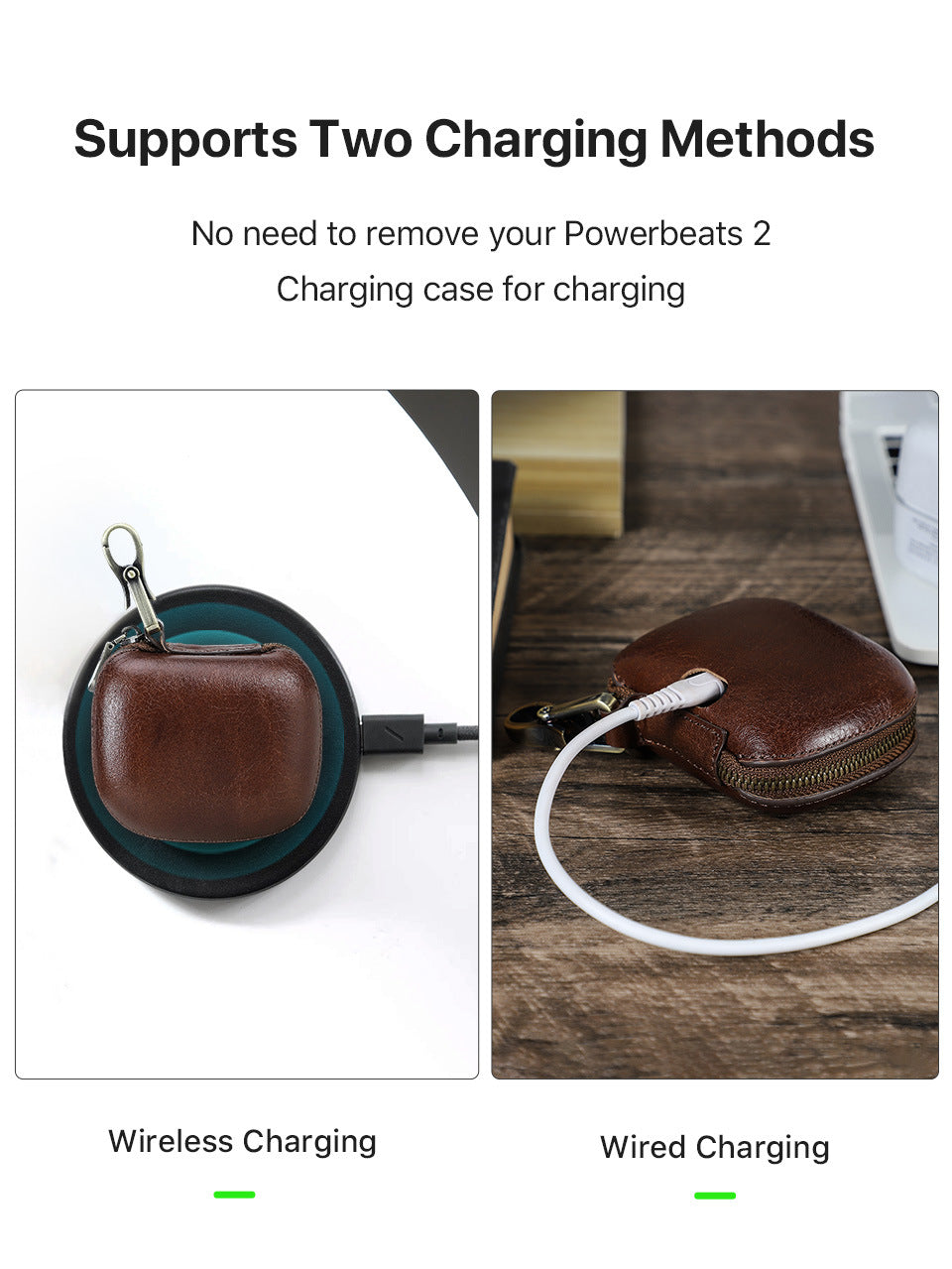 Protective Leather Case with Clip for Powerbeats Pro 2