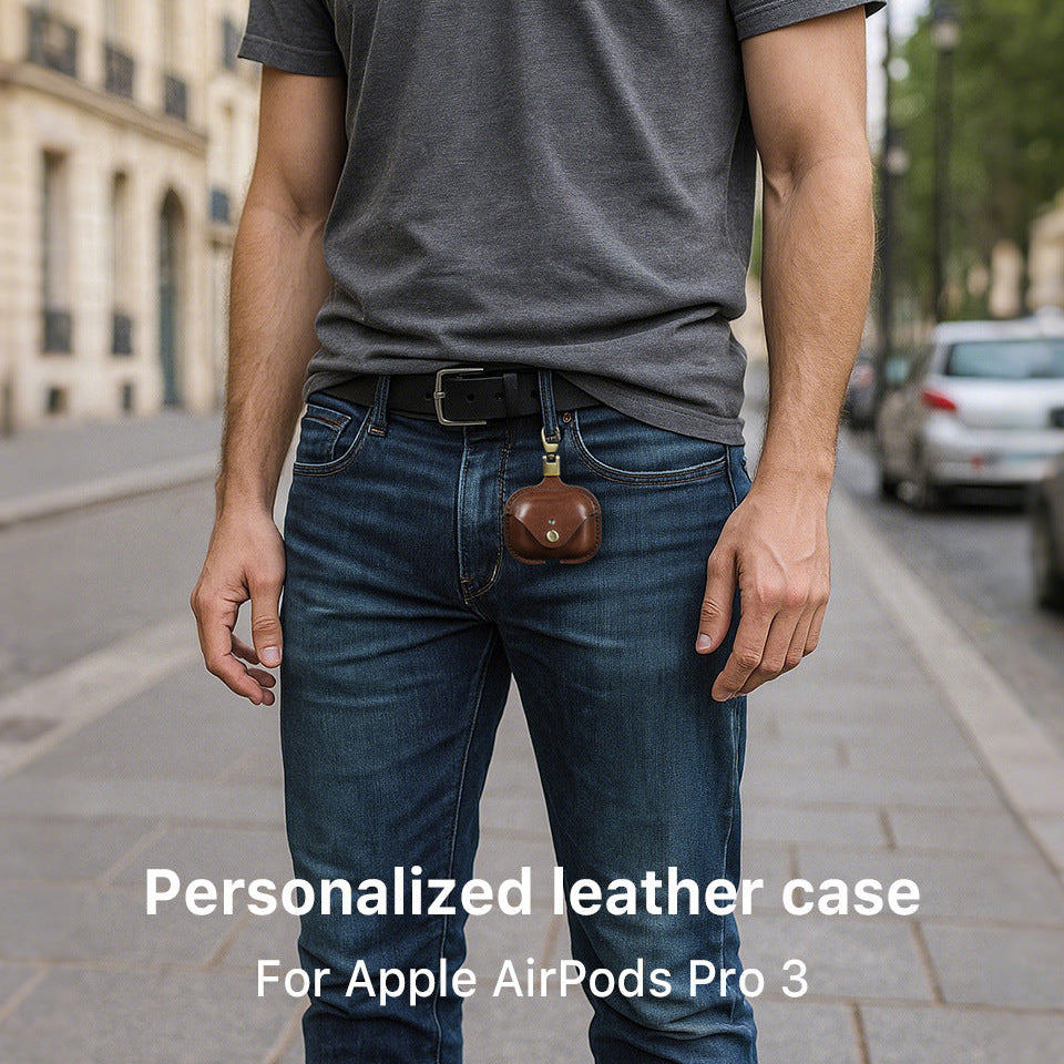 Portable Leather Case with Clip for AirPods Pro 3
