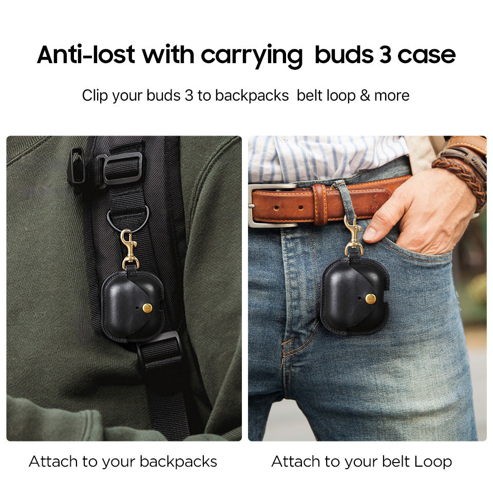 Premium Leather Protective Case for Samsung Galaxy Buds3