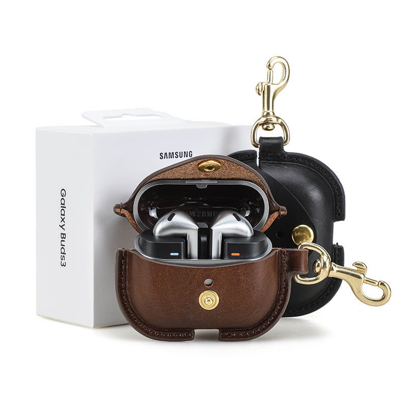 Premium Leather Protective Case for Samsung Galaxy Buds3