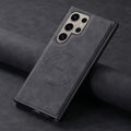 Retro Faux Leather Magnetic Charging Case for Samsung Galaxy S23 S24 S25 / S26 Ultra