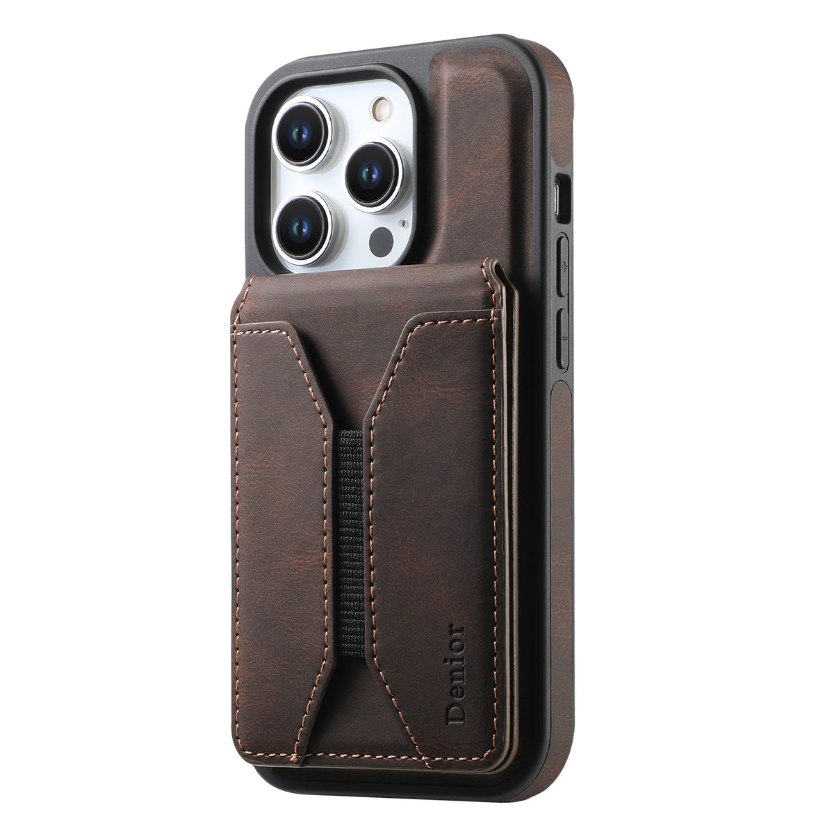 Magnetic Card Holder iPhone Case with Rotating Stand for iPhone 16/17 Pro