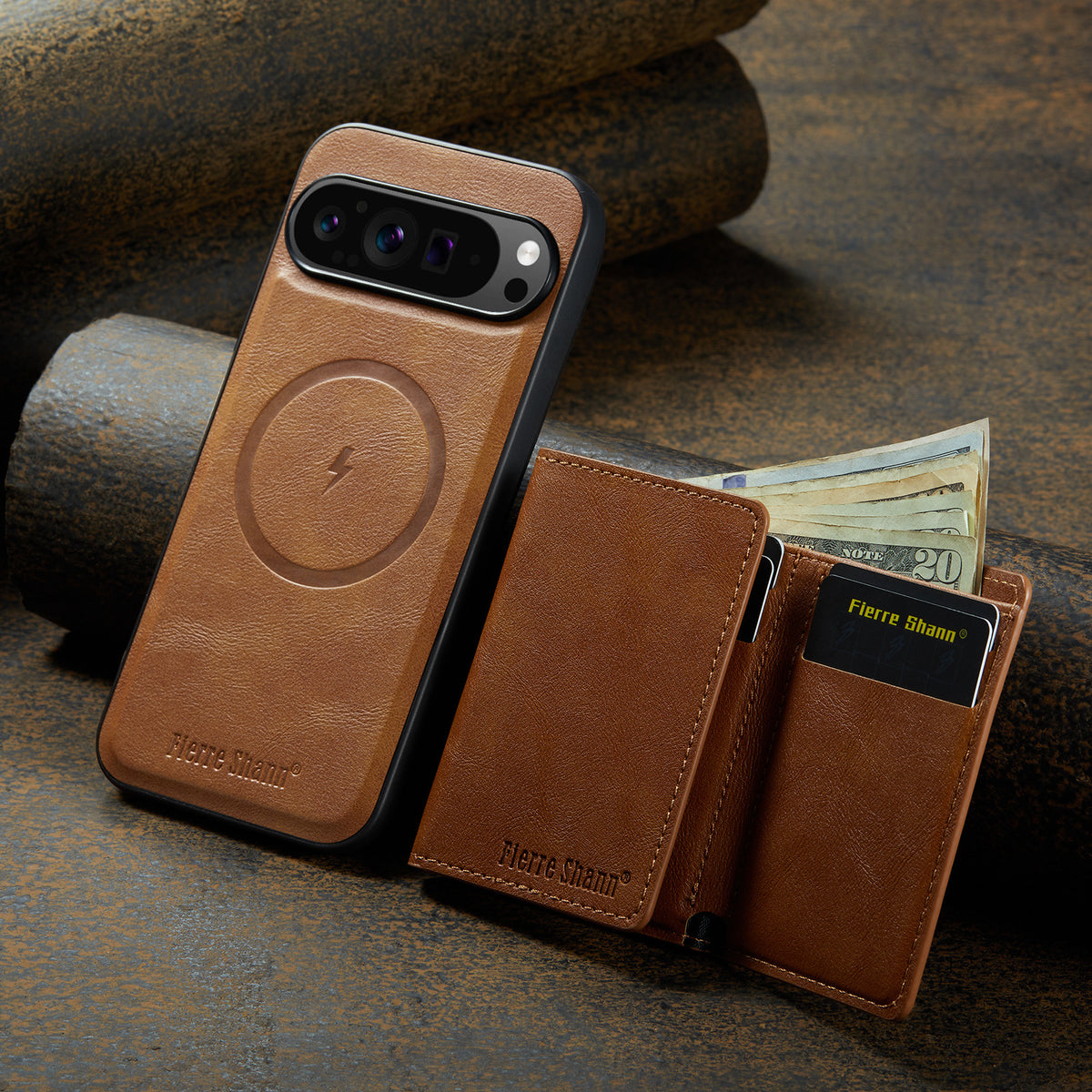 2-in-1 PU Leather Case with Detachable Tri-Fold Wallet for Google Pixel 7–11 Series