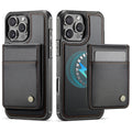 PU Leather Case MagSafe-Compatible with Detachable Card Holder for iPhone 11–17 Series