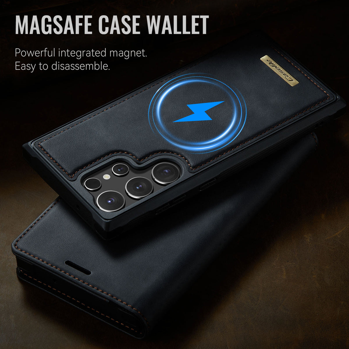 2-in-1 Detachable Magnetic PU Leather Flip Case with Stand for Samsung Galaxy S20-S25 Ultra