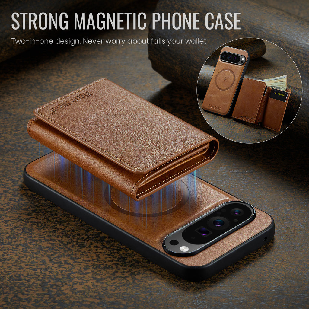 2-in-1 PU Leather Case with Detachable Tri-Fold Wallet for Google Pixel 7–11 Series