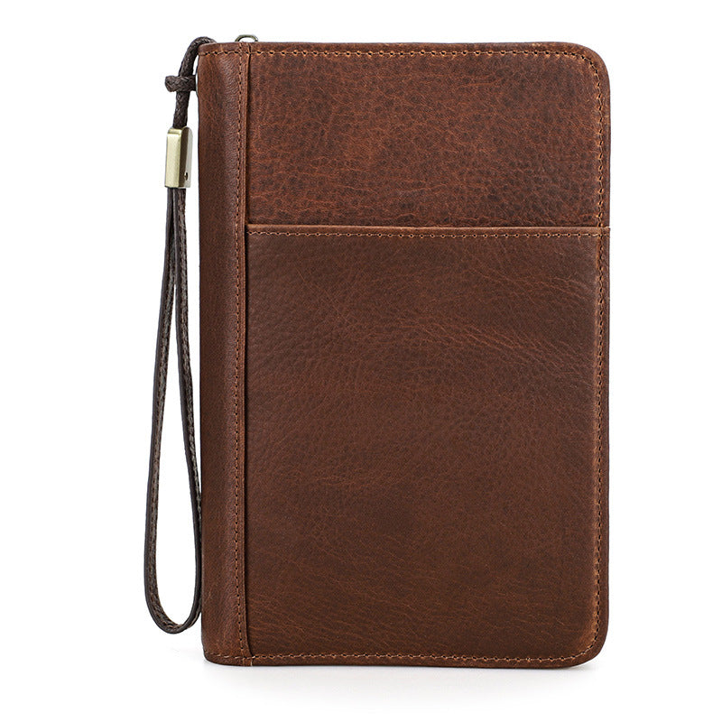 Genuine Leather Zipper Travel Cigar Case with Wrist Strap – Holds 5 Cigars