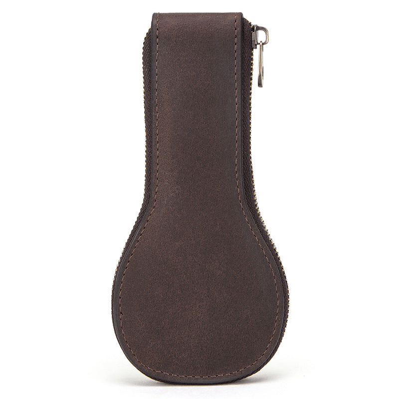 Retro Leather Single Watch Travel Case with Zipper Closure