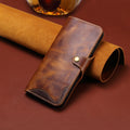 Cowhide Leather Wallet Case for Samsung Galaxy S24, S25 & S26