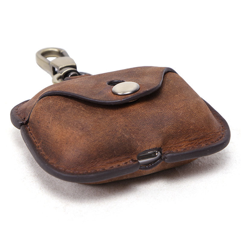 Full-Cover Leather Flip Case with Snap Closure for AirPods Pro