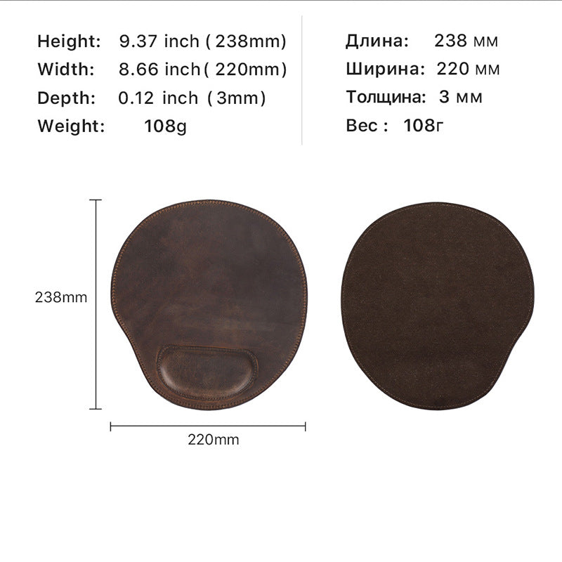 Mini Curved Leather Mouse Pad with Wrist Support