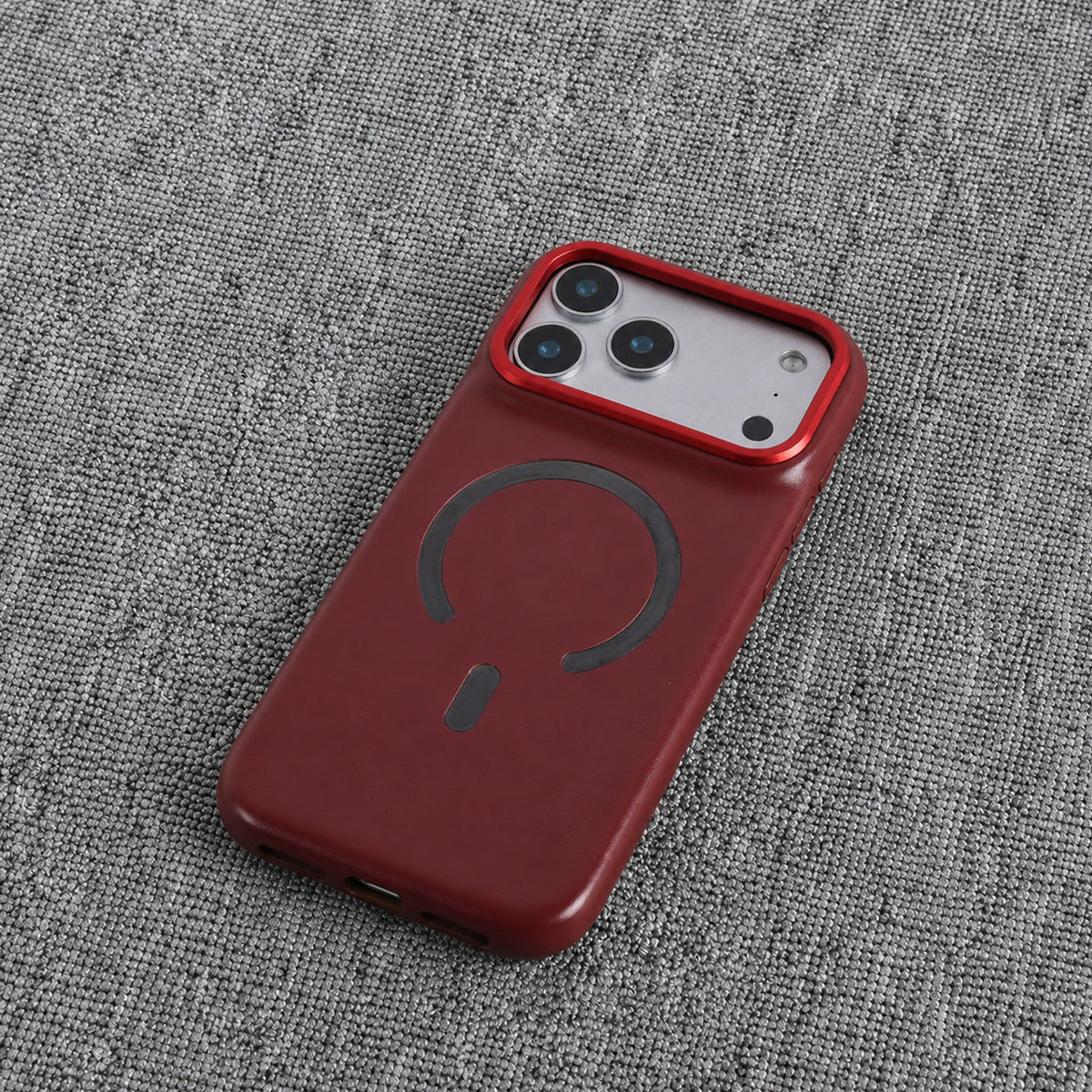Solid-Color PU Leather MagSafe-Compatible Case for iPhone 14–17 Series