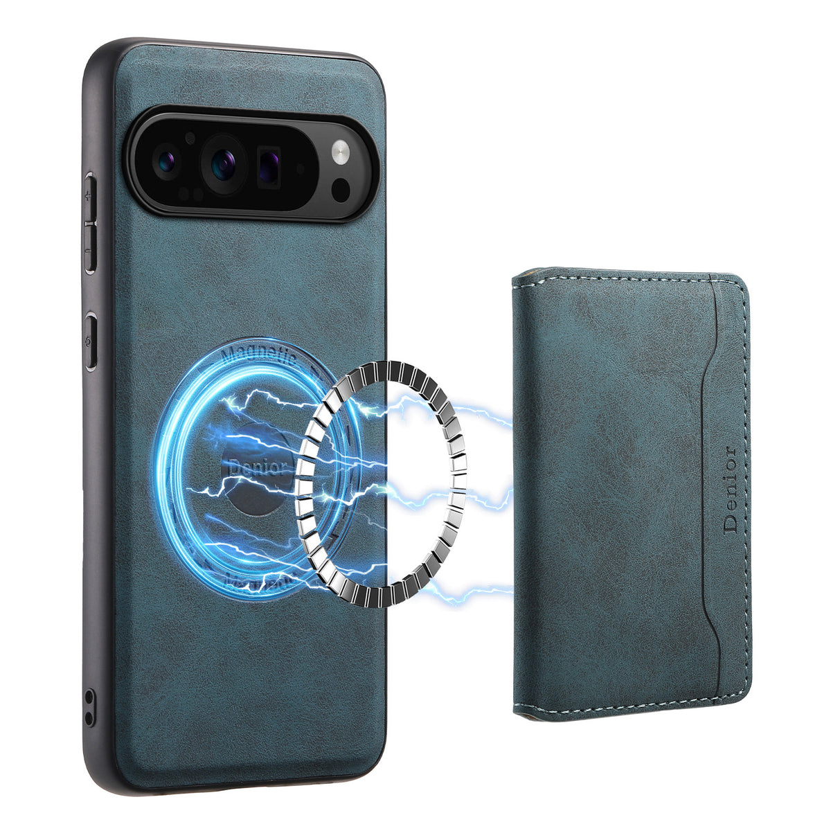 2-in-1 Detachable Magnetic Card Holder Stand Case for Google Pixel 6–10 Series