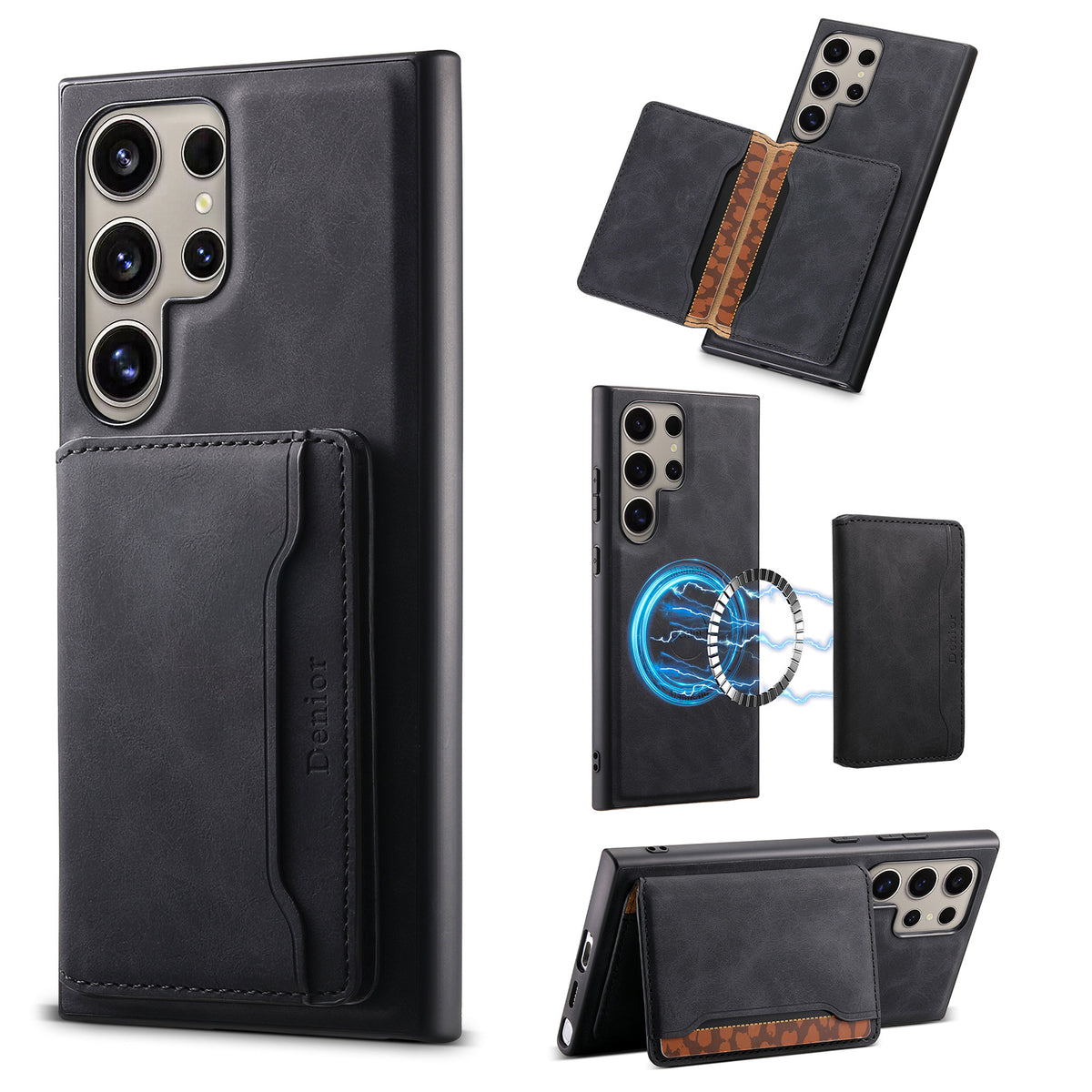 2-in-1 Magnetic Card Holder Case with Stand for Samsung Galaxy S23–S26 Ultra