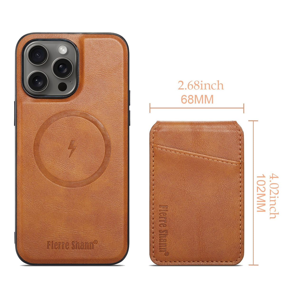 MagSafe-Compatible PU Leather Case with Detachable Card Holder for iPhone 11-17 series