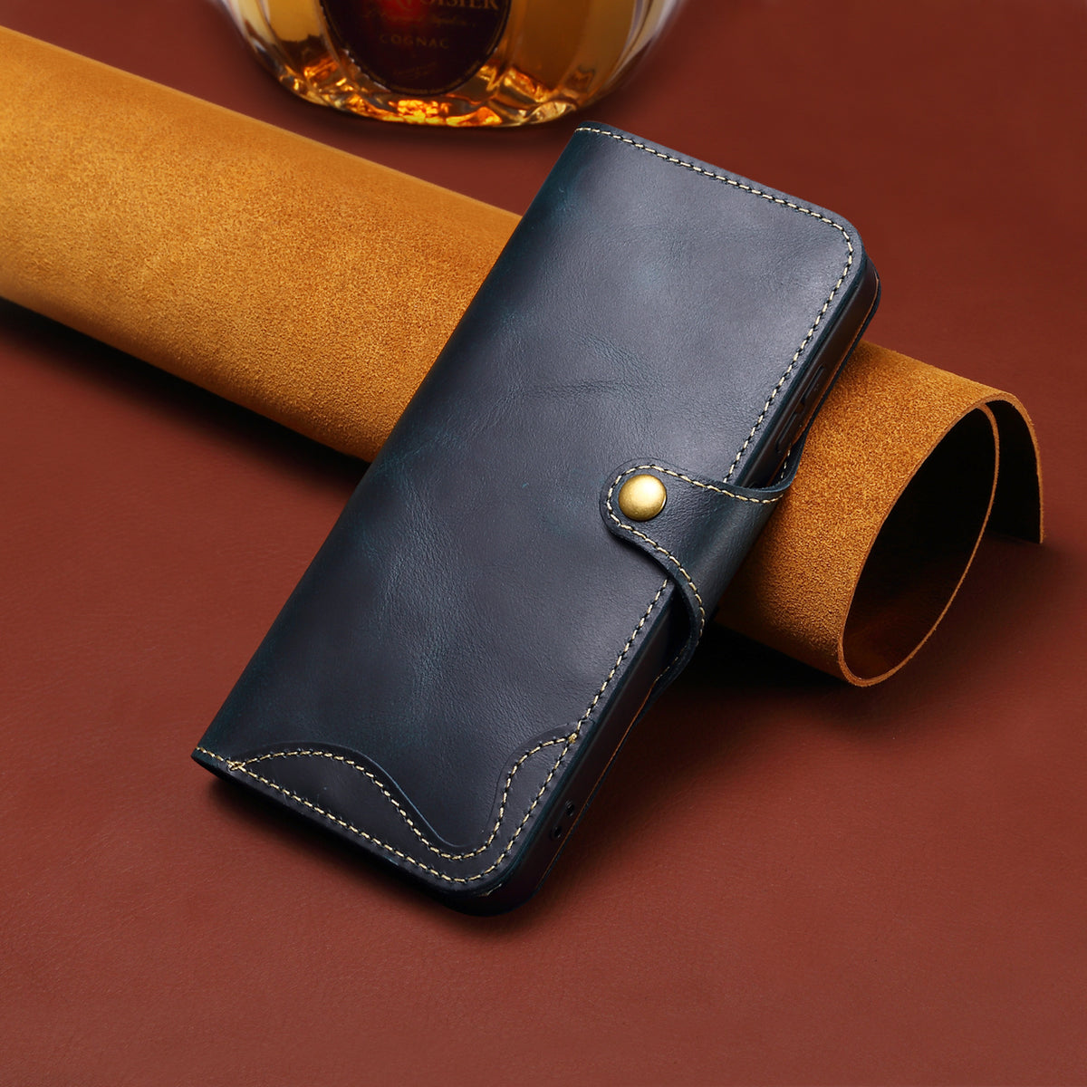 Cowhide Leather Wallet Case for Samsung Galaxy S24, S25 & S26