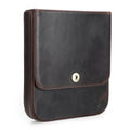 Brown Crazy Horse Leather Flip-Top Cigar Case with Magnetic Clasp – Holds 4 Cigars