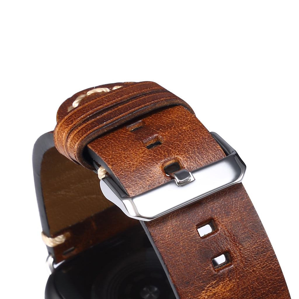 Vintage Oil-Waxed Genuine Leather Apple Watch Band