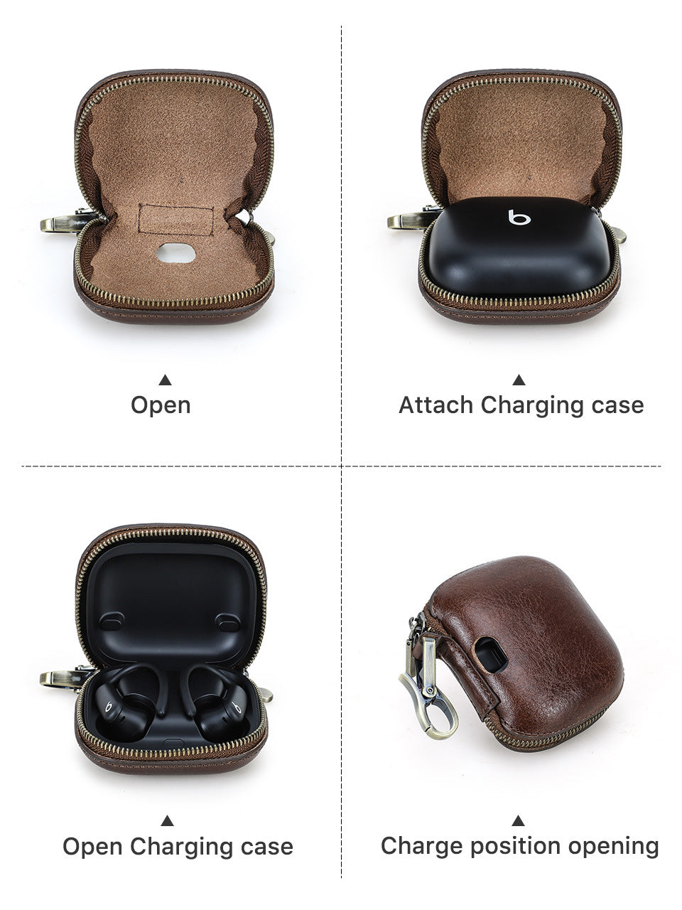 Protective Leather Case with Clip for Powerbeats Pro 2